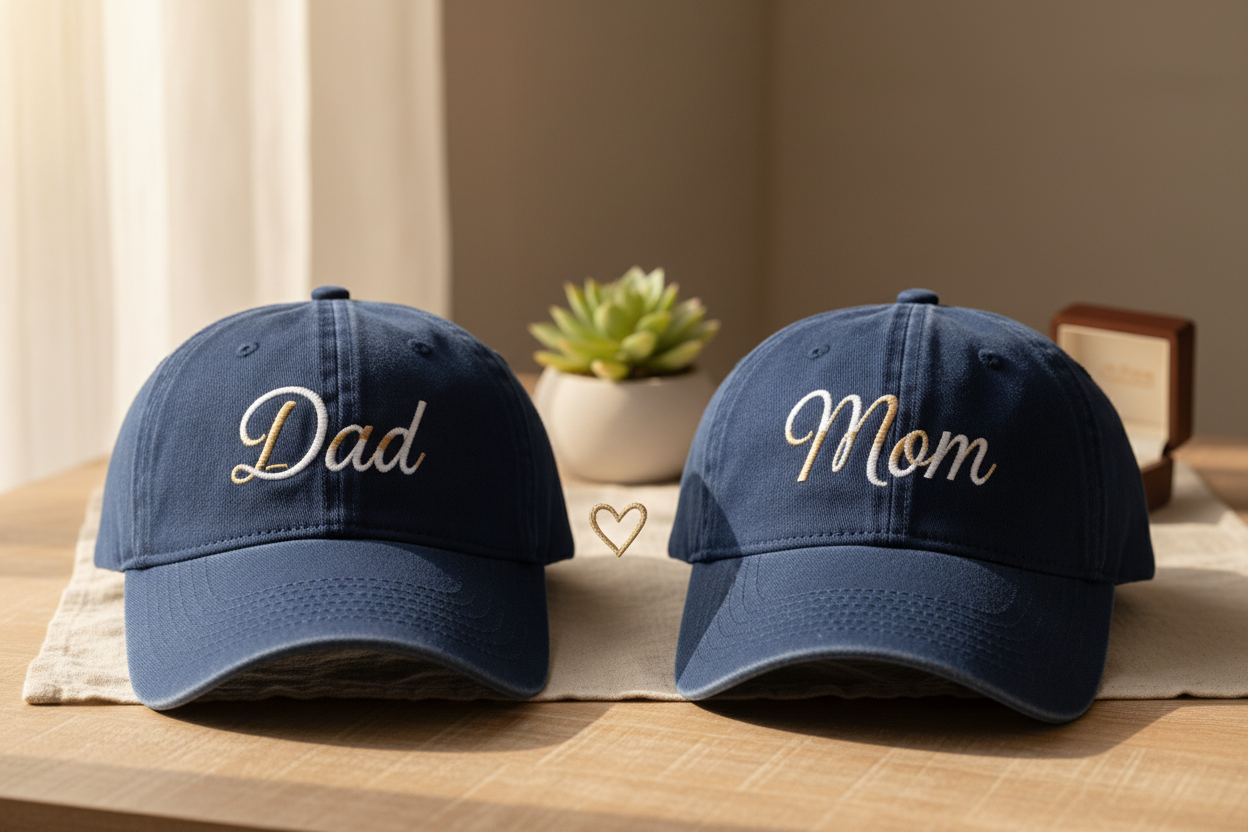 Custom Dad and Mom Matching Hats