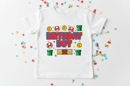 Kids Birthday Boy Mario Tee