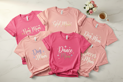 Womens Mom Group Tee Set - Pink
