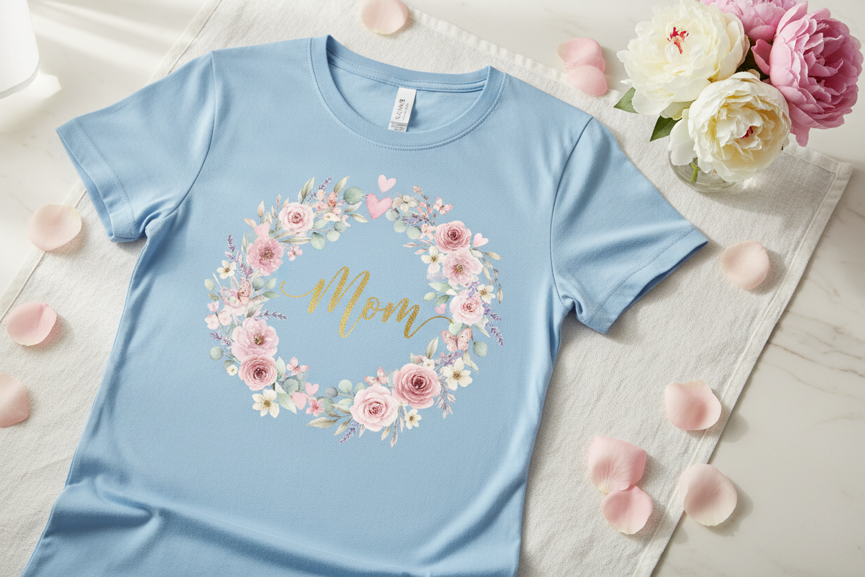 Womens Mom Tee - Mother's Day Floral